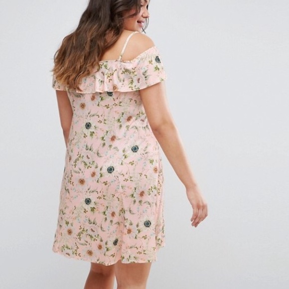 Asos Curve Vintage Floral Off Shoulder Dress NEW - Picture 4 of 6